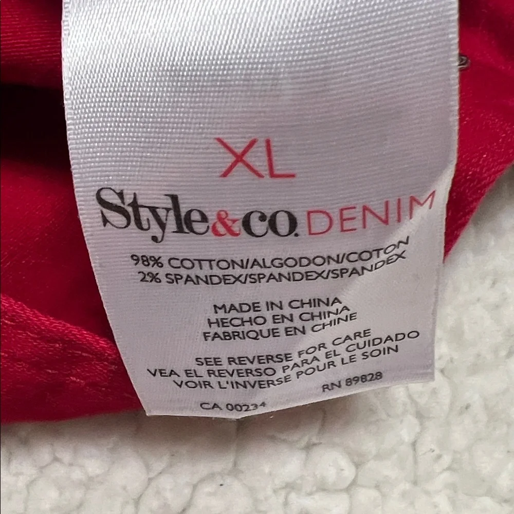 NWOT Style and Company Vibrant Red Denim/Twill Jacket XL - Picture 4 of 10